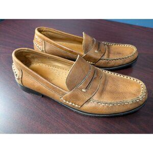Belvedere Men's Size 10 D Michelle Pebbled Leather Brown Penny Loafers Brazil
